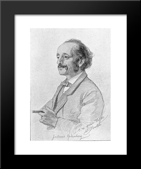 Portrait Of Julius Rodenberg 20x24 Black Modern Wood Framed Art Print Poster by Allers, Christian Wilhelm