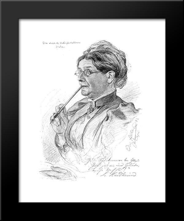 Portrait Of Luise Haidheim 20x24 Black Modern Wood Framed Art Print Poster by Allers, Christian Wilhelm