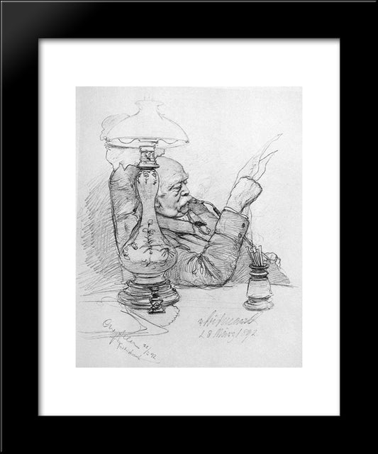 Portrait Of Otto Von Bismarck 20x24 Black Modern Wood Framed Art Print Poster by Allers, Christian Wilhelm