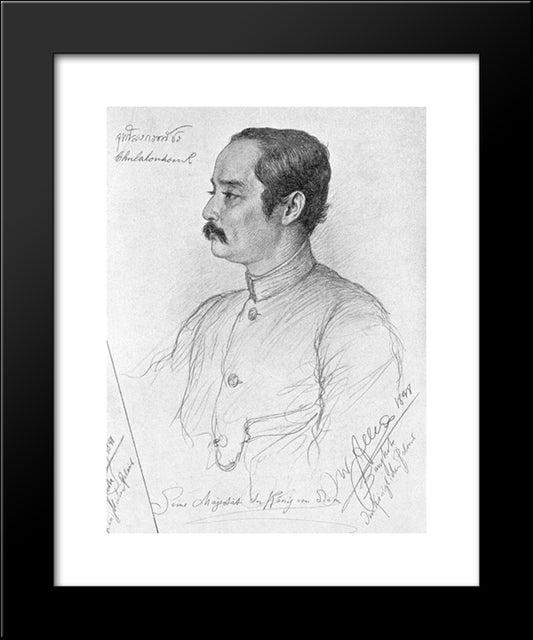 Portrait Of Phra Maha Chulalongkorn (Rama V.), King Of Siam 20x24 Black Modern Wood Framed Art Print Poster by Allers, Christian Wilhelm