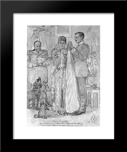 Preparing For A Navy Academy Festival 20x24 Black Modern Wood Framed Art Print Poster by Allers, Christian Wilhelm