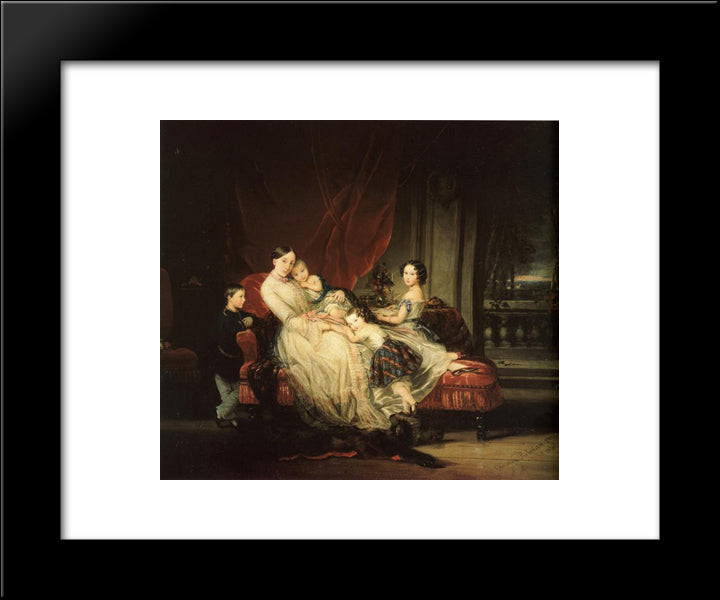 Grand Duchess Maria Nikolaevna With Her Children 20x24 Black Modern Wood Framed Art Print Poster by Robertson, Christina