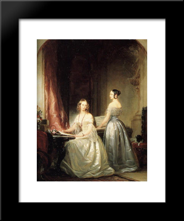 Portrait Of Grand Duchesses Olga Nikolaevna And Alexandra Nikolaevna 20x24 Black Modern Wood Framed Art Print Poster by Robertson, Christina