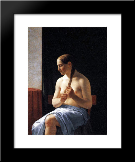 Seated Nude Model 20x24 Black Modern Wood Framed Art Print Poster by Eckersberg, Christoffer Wilhelm