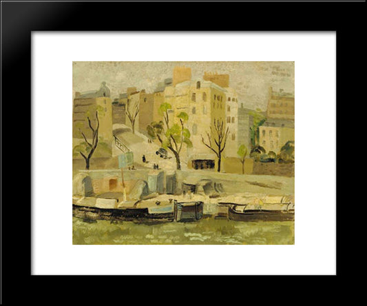 Buildings At Passy, Pari 20x24 Black Modern Wood Framed Art Print Poster by Wood, Christopher