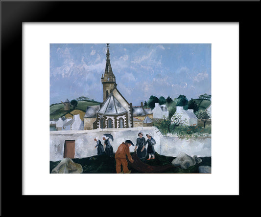 Church At Treboul 20x24 Black Modern Wood Framed Art Print Poster by Wood, Christopher