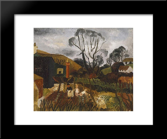 Cottages In Cornwall 20x24 Black Modern Wood Framed Art Print Poster by Wood, Christopher