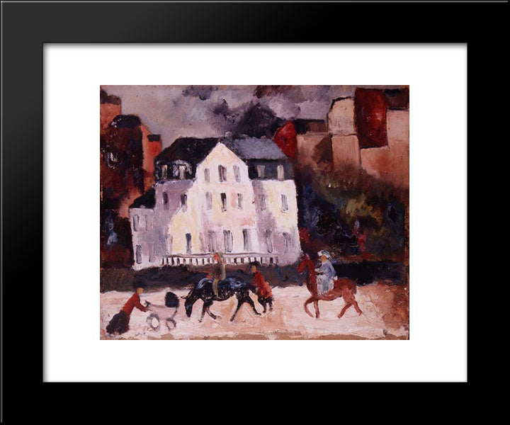 Horses In Paris 20x24 Black Modern Wood Framed Art Print Poster by Wood, Christopher