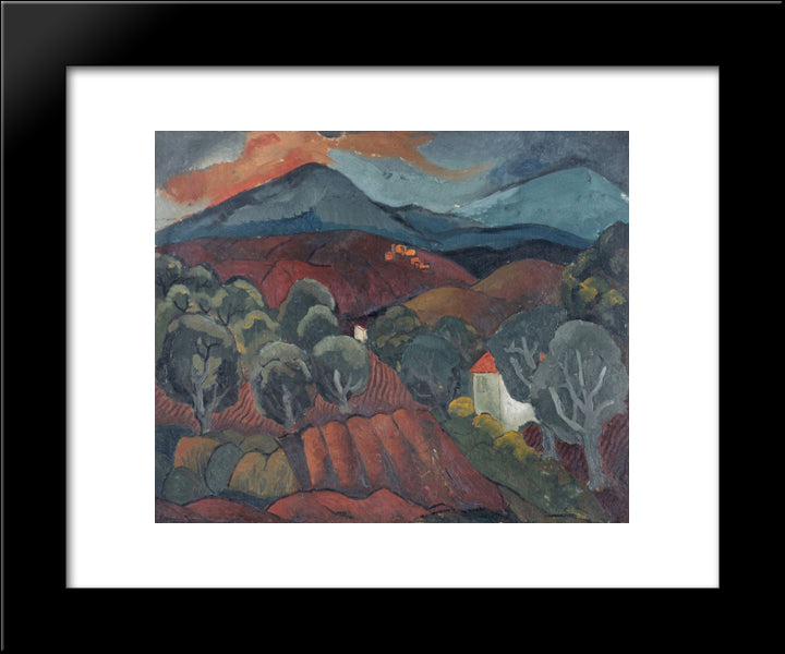 Landscape At Vence 20x24 Black Modern Wood Framed Art Print Poster by Wood, Christopher