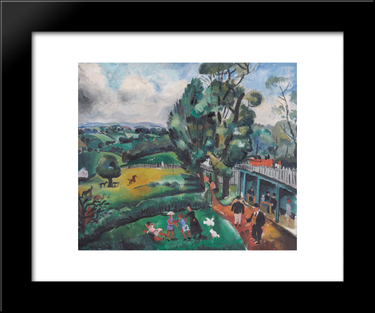 Landscape With Figures 20x24 Black Modern Wood Framed Art Print Poster by Wood, Christopher