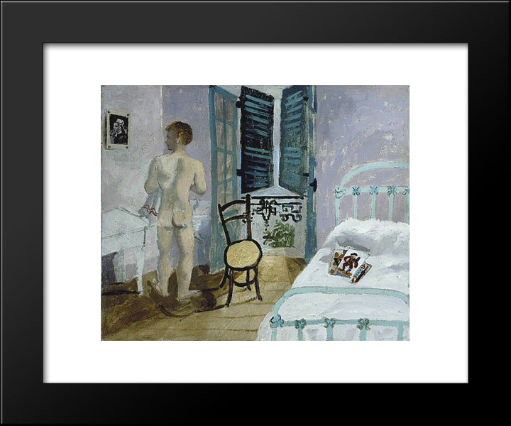 Nude In A Bedroom, Portrait Of Fr.Francis Rose 20x24 Black Modern Wood Framed Art Print Poster by Wood, Christopher