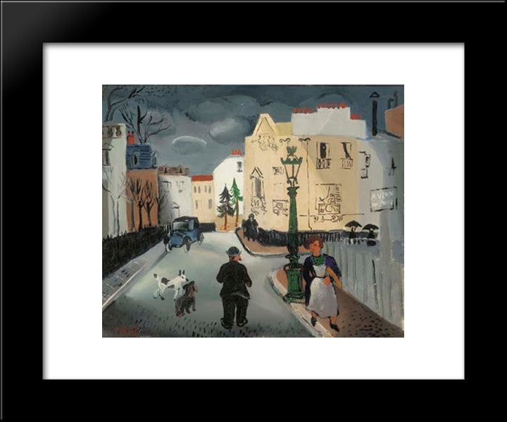 Street In Paris 20x24 Black Modern Wood Framed Art Print Poster by Wood, Christopher