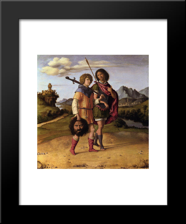 David And Jonathan 20x24 Black Modern Wood Framed Art Print Poster by Cima da Conegliano