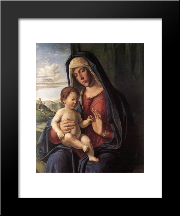 Madonna And Child 20x24 Black Modern Wood Framed Art Print Poster by Cima da Conegliano