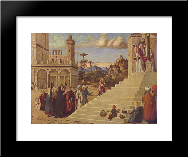 Presentation Of The Virgin At The Temple 20x24 Black Modern Wood Framed Art Print Poster by Cima da Conegliano