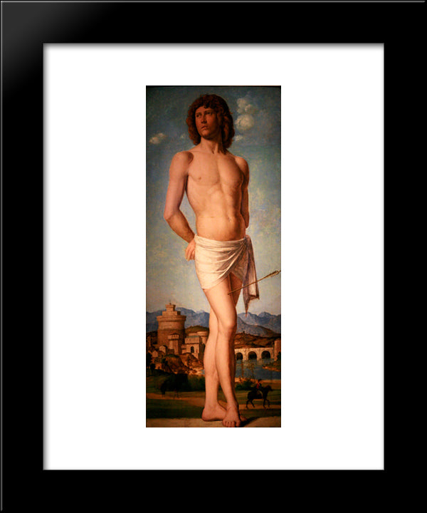 Saint Sebastian 20x24 Black Modern Wood Framed Art Print Poster by Cima da Conegliano