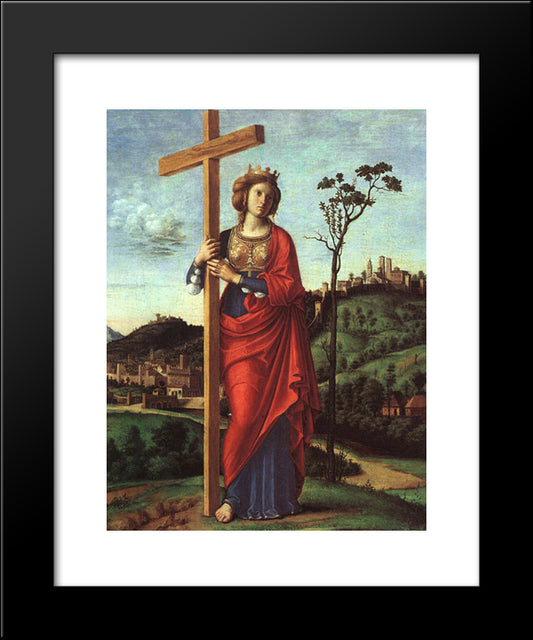 St. Helena 20x24 Black Modern Wood Framed Art Print Poster by Cima da Conegliano