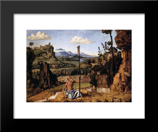 St. Jerome In The Wilderness 20x24 Black Modern Wood Framed Art Print Poster by Cima da Conegliano