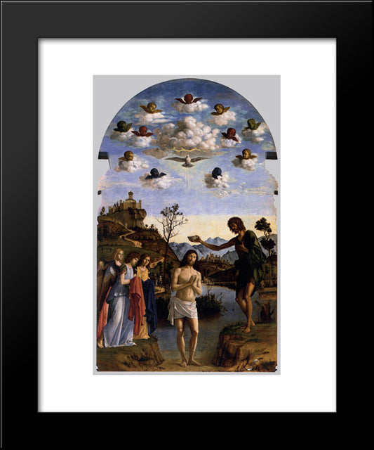 The Baptism Of Christ 20x24 Black Modern Wood Framed Art Print Poster by Cima da Conegliano
