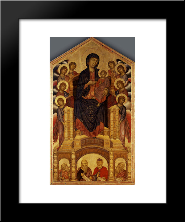 Madonna And Child Enthroned (Maesta) 20x24 Black Modern Wood Framed Art Print Poster by Cimabue