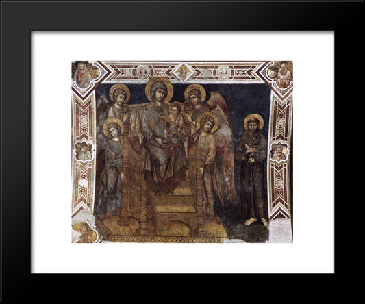 Madonna Enthroned With The Child, St. Francis And Four Angels 20x24 Black Modern Wood Framed Art Print Poster by Cimabue