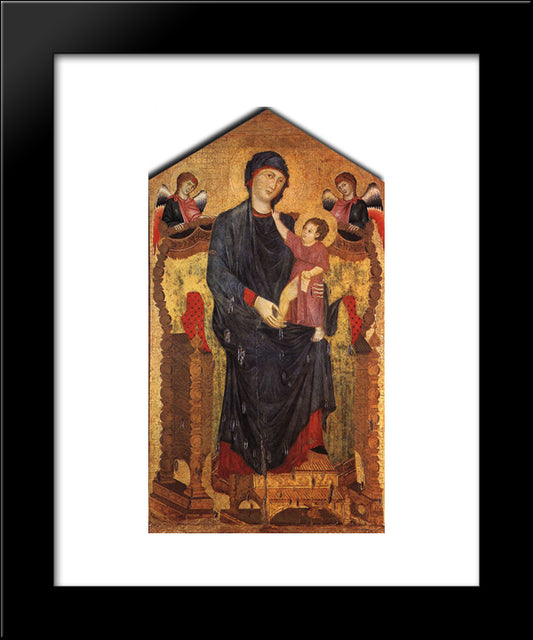 Madonna Enthroned With The Child And Two Angels 20x24 Black Modern Wood Framed Art Print Poster by Cimabue