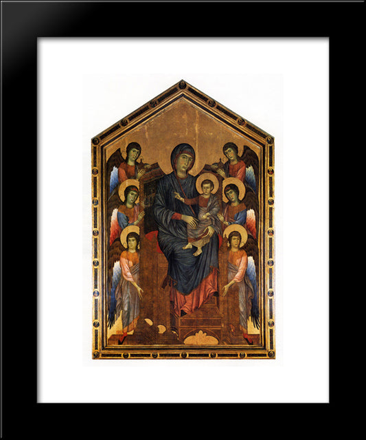 The Virgin And Child In Majesty Surrounded By Six Angels 20x24 Black Modern Wood Framed Art Print Poster by Cimabue