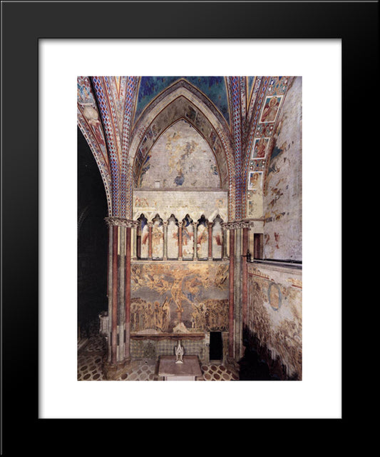 View Of The Frescoes In The Left Transept 20x24 Black Modern Wood Framed Art Print Poster by Cimabue