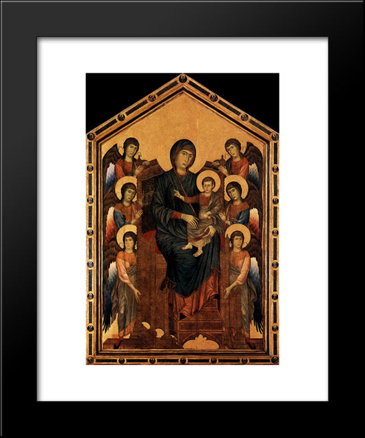 Virgin Enthroned With Angels 20x24 Black Modern Wood Framed Art Print Poster by Cimabue