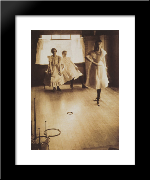 The Ring Toss 20x24 Black Modern Wood Framed Art Print Poster by White, Clarence
