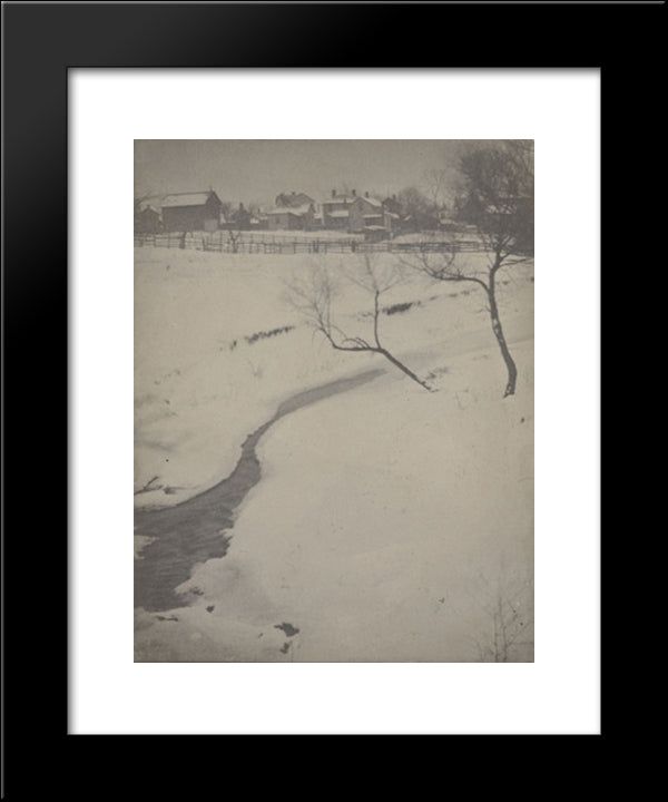 Winter Landscape, Newark, Ohio 20x24 Black Modern Wood Framed Art Print Poster by White, Clarence