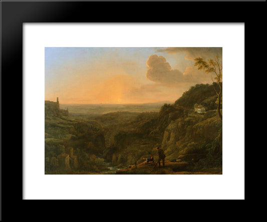 A View Of The Roman Campagna From Tivoli 20x24 Black Modern Wood Framed Art Print Poster by Lorrain, Claude