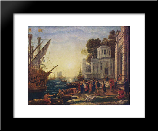 Cleopatra Disembarking At Tarsus 20x24 Black Modern Wood Framed Art Print Poster by Lorrain, Claude