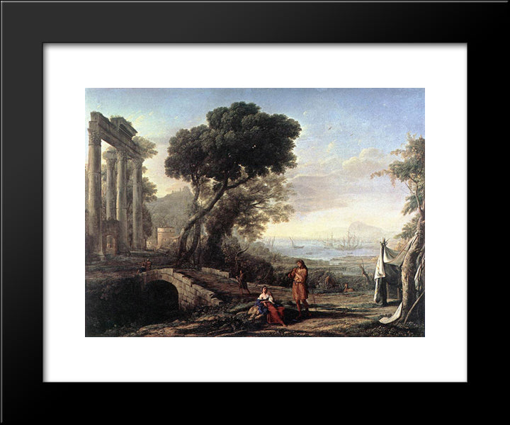 Italian Coastal Landscape 20x24 Black Modern Wood Framed Art Print Poster by Lorrain, Claude