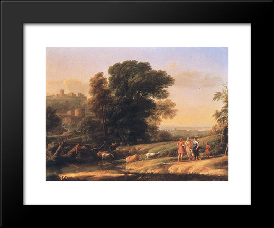 Landscape With Cephalus And Procris Reunited By Diana 20x24 Black Modern Wood Framed Art Print Poster by Lorrain, Claude