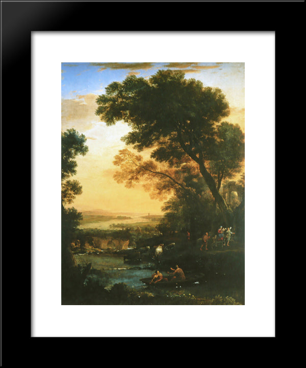 Landscape With Flight Into Egypt 20x24 Black Modern Wood Framed Art Print Poster by Lorrain, Claude