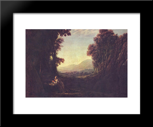 Landscape With Repentant Magdalene 20x24 Black Modern Wood Framed Art Print Poster by Lorrain, Claude