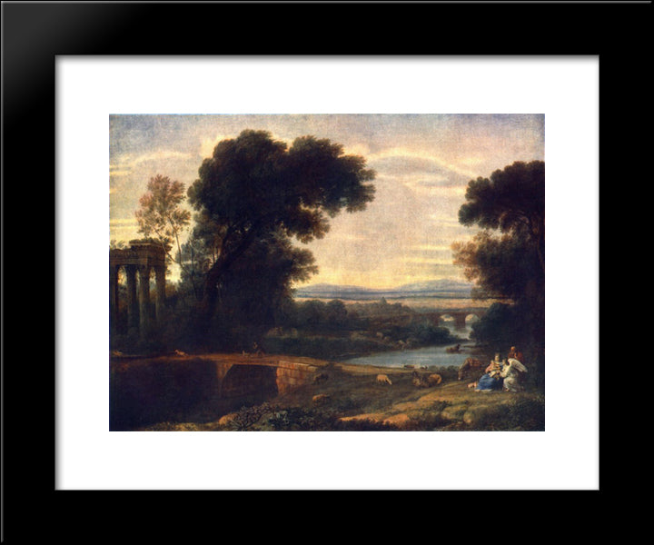 Landscape With Rest In Flight To Egypt 20x24 Black Modern Wood Framed Art Print Poster by Lorrain, Claude