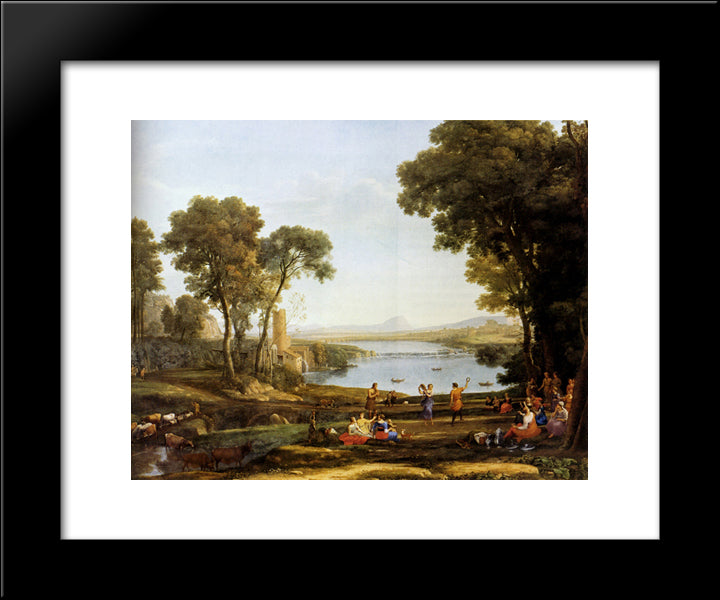 Landscape With The Marriage Of Isaac And Rebekah 20x24 Black Modern Wood Framed Art Print Poster by Lorrain, Claude