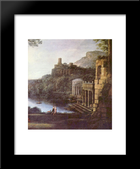 Landscape With The Nymph Egeria And Numa 20x24 Black Modern Wood Framed Art Print Poster by Lorrain, Claude