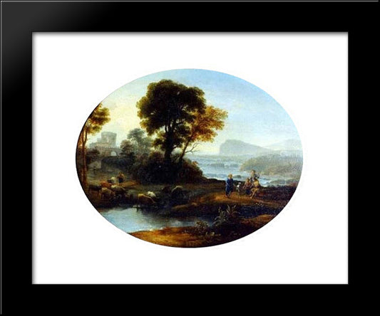 Pastoral Landscape 20x24 Black Modern Wood Framed Art Print Poster by Lorrain, Claude