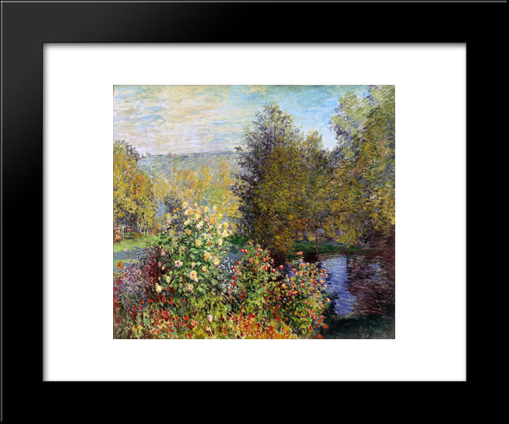 A Corner Of The Garden At Montgeron 20x24 Black Modern Wood Framed Art Print Poster by Monet, Claude