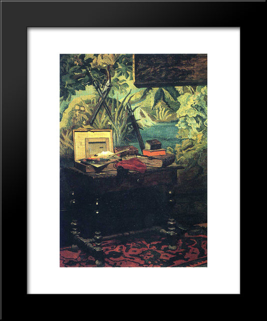 A Corner Of The Studio 20x24 Black Modern Wood Framed Art Print Poster by Monet, Claude