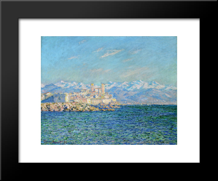Antibes, Afternoon Effect 20x24 Black Modern Wood Framed Art Print Poster by Monet, Claude