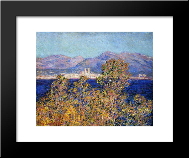Antibes Seen From The Cape, Mistral Wind 20x24 Black Modern Wood Framed Art Print Poster by Monet, Claude