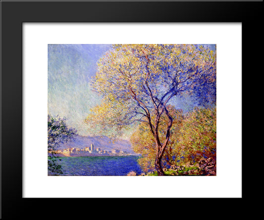 Antibes Seen From The Salis Gardens 01 20x24 Black Modern Wood Framed Art Print Poster by Monet, Claude
