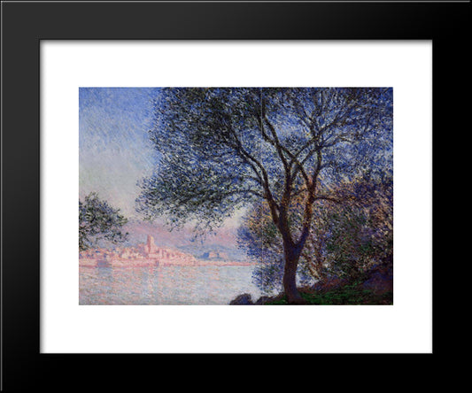 Antibes Seen From The Salis Gardens 02 20x24 Black Modern Wood Framed Art Print Poster by Monet, Claude
