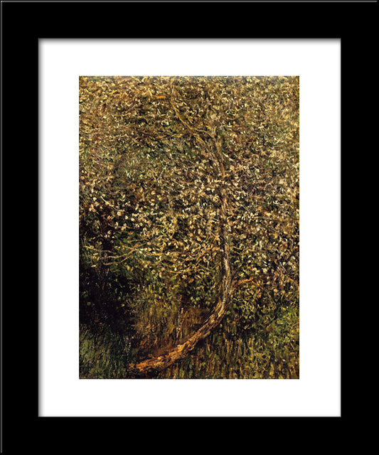 Apple Trees In Blossom By The Water 20x24 Black Modern Wood Framed Art Print Poster by Monet, Claude