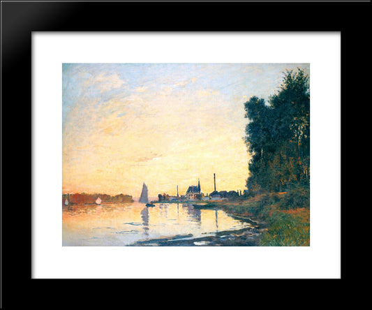 Argenteuil, Late Afternoon 20x24 Black Modern Wood Framed Art Print Poster by Monet, Claude