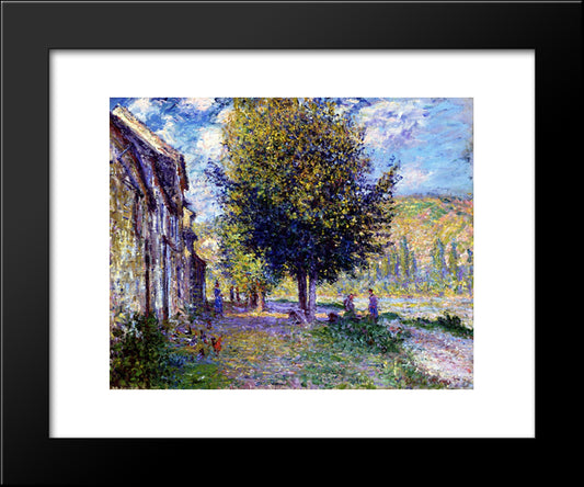 Banks Of The Seine At Lavacourt 20x24 Black Modern Wood Framed Art Print Poster by Monet, Claude